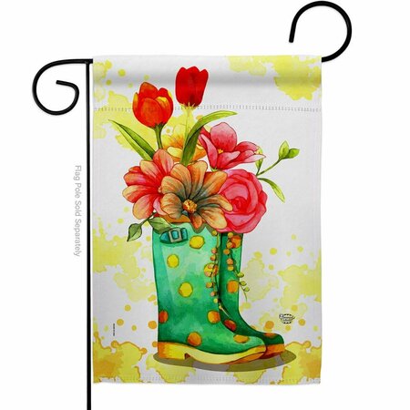 CUADRILATERO Spring Boots Floral Double-Sided Decorative Garden Flag, Multi Color CU3920010